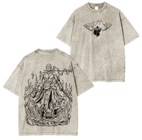 Asura Zoro,One Piece  Anime Unsiex Washed T-Shirt