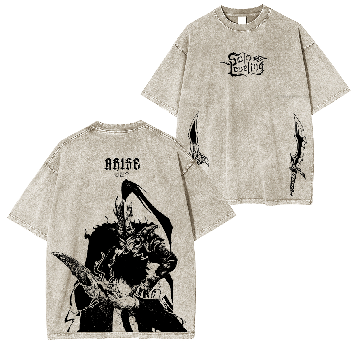 Solo Leveling Anime Unsiex Washed T-Shirt