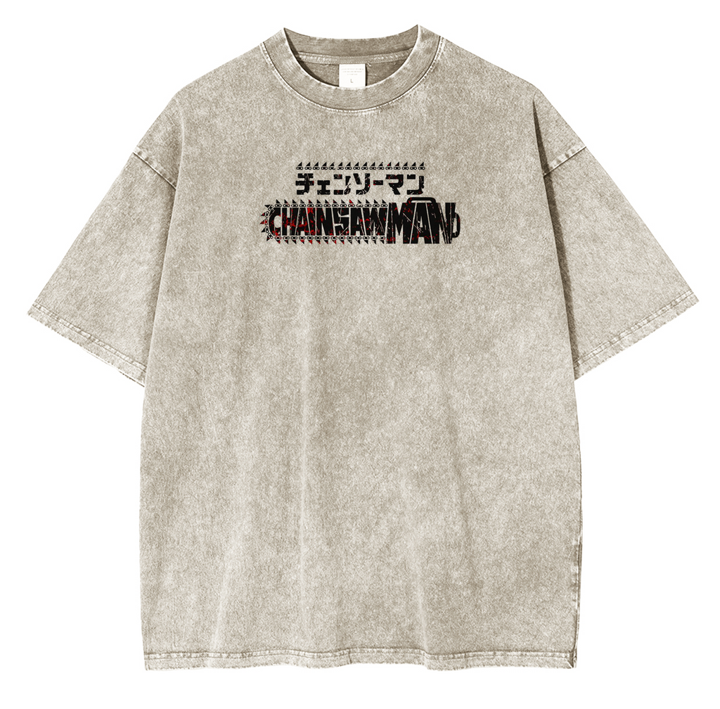 Chainsaw Man Anime Unsiex Washed T-Shirt