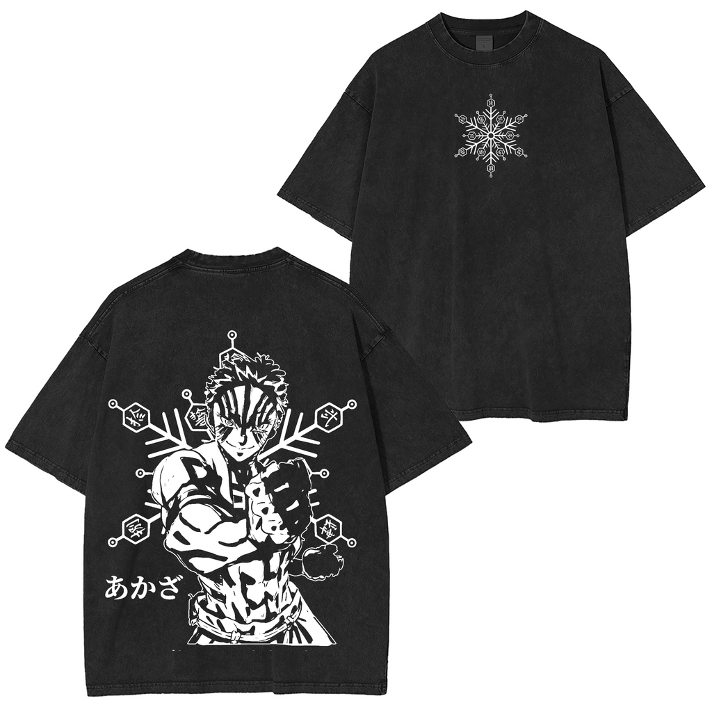 Akaza,Demon Slayer Anime Washed T-shirt/Crewneck/Hoodie