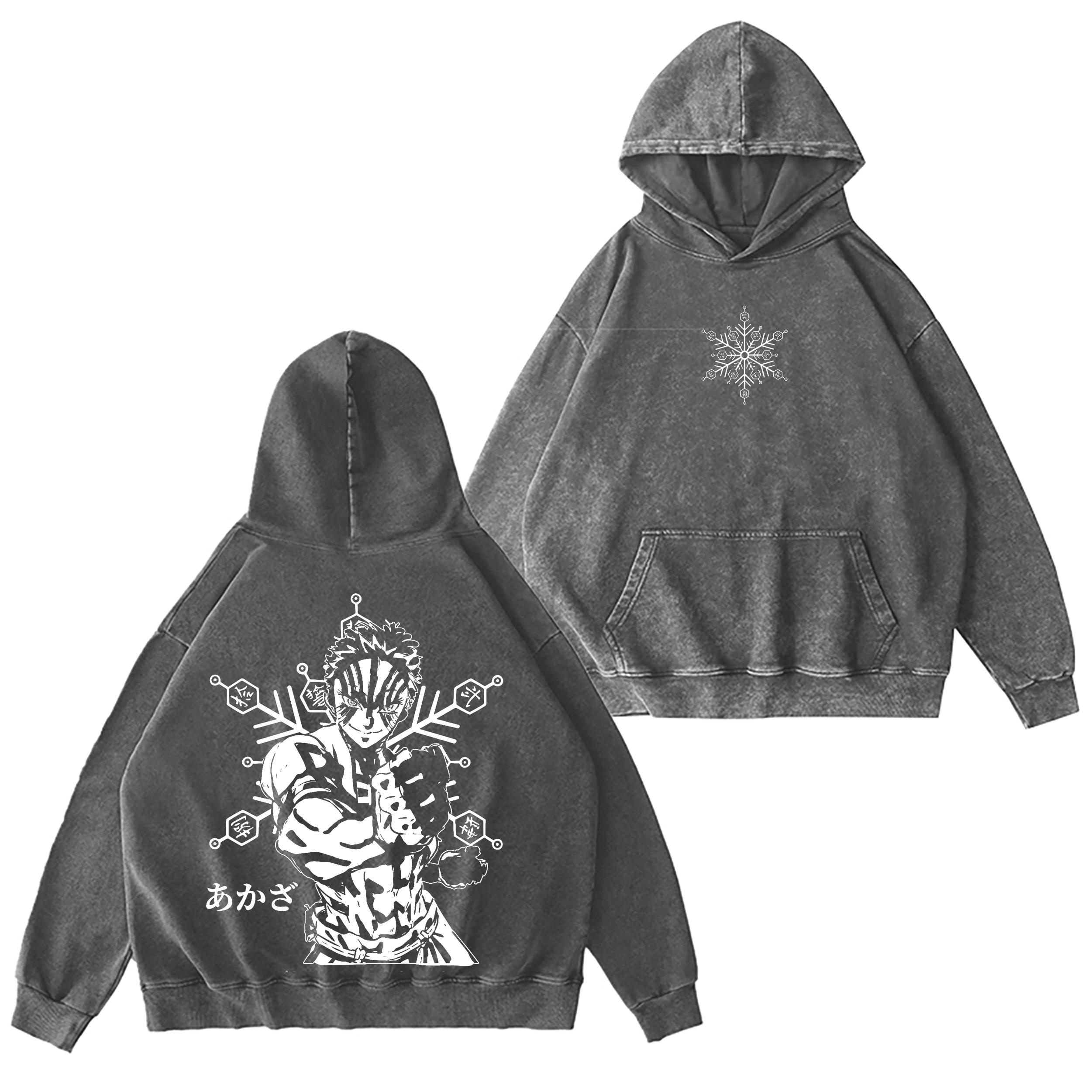 Akaza,Demon Slayer Anime Washed T-shirt/Crewneck/Hoodie