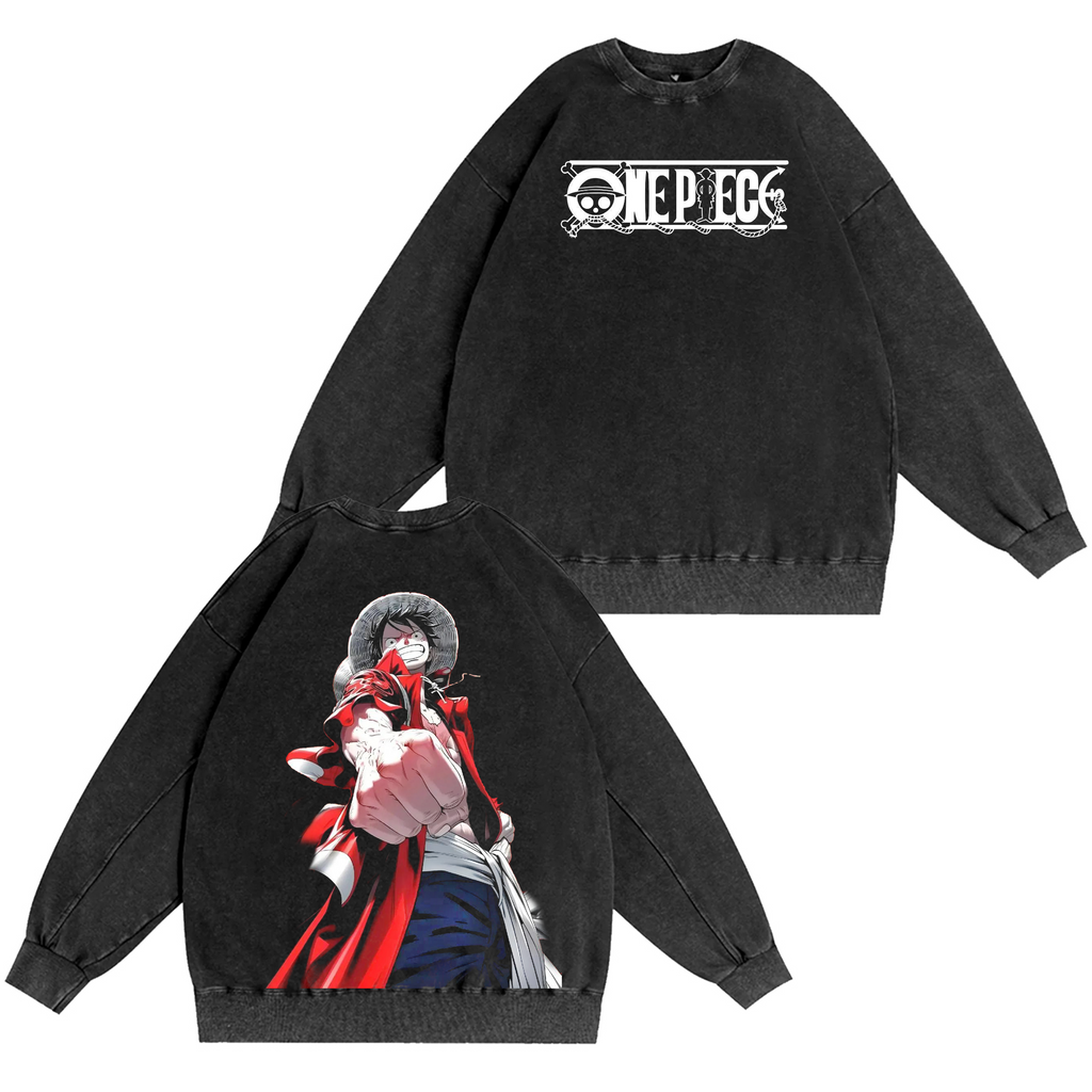 LUFFY, ONE PIECE Vintage Anime Washed T-shirt/Crewneck/Hoodie
