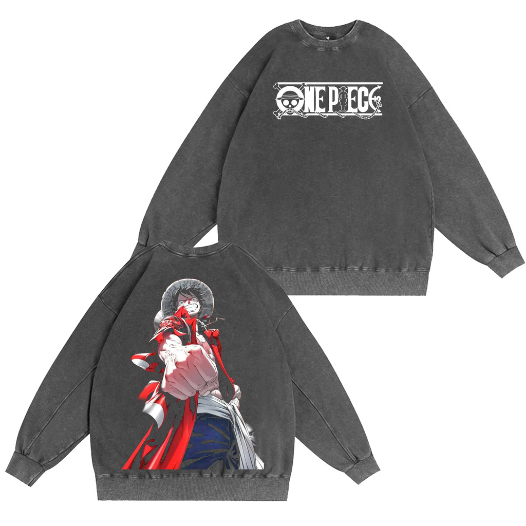 LUFFY, ONE PIECE Vintage Anime Washed T-shirt/Crewneck/Hoodie