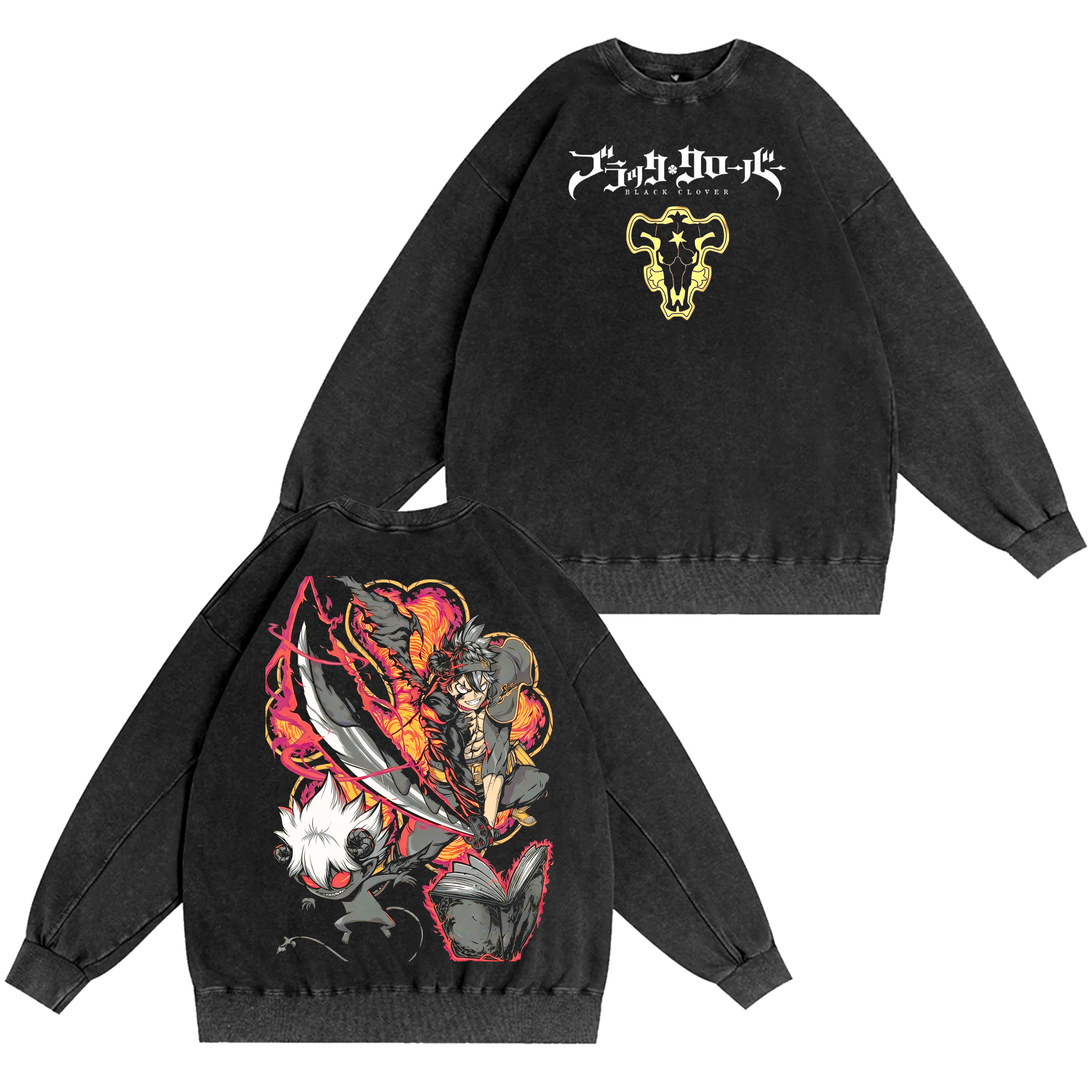 Black Clover Anime Washed T-shirt/Crewneck/Hoodie