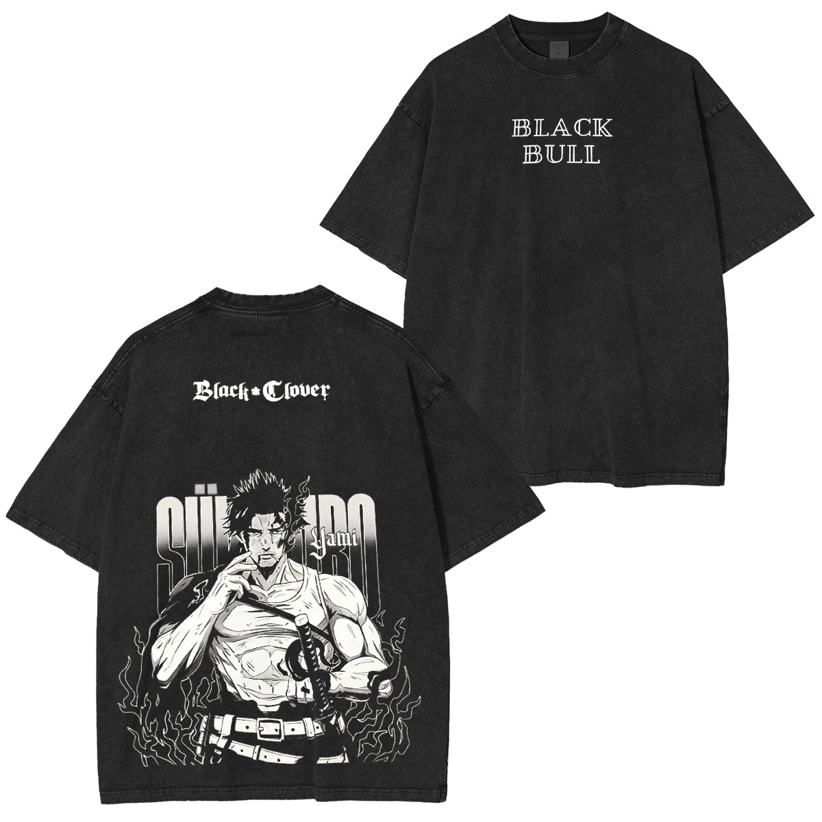 Black Clover Yami Rough attitude calm confidence pure Black Bulls Vintage Tee