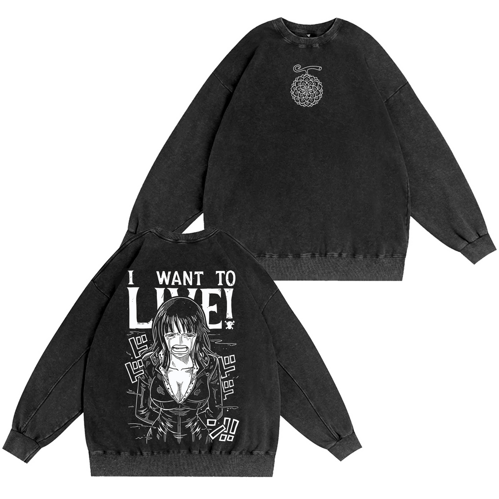 One Piece Nico Robin  Washed T-shirt/Crewneck/Hoodie