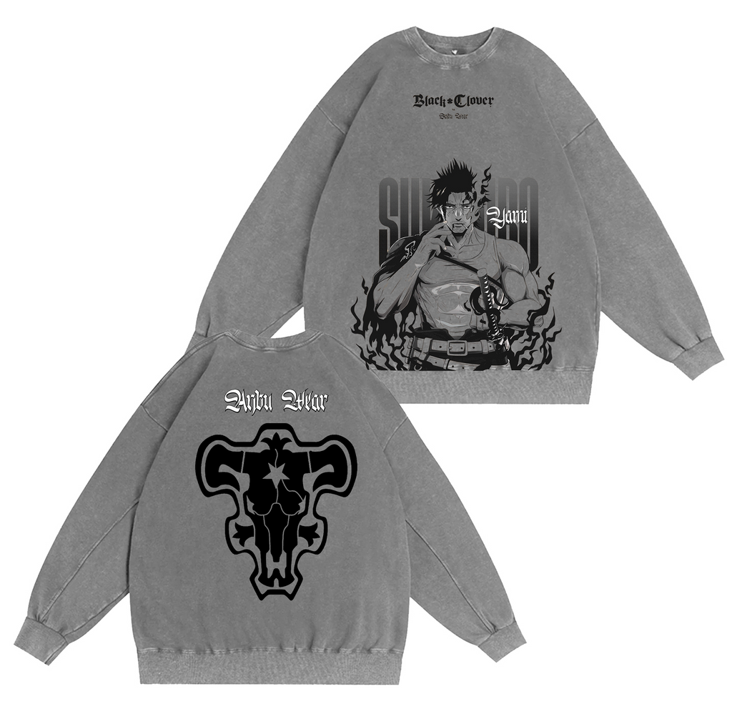 Yami Sukehiro,Black Clover Anime Washed T-shirt/Crewneck/Hoodie