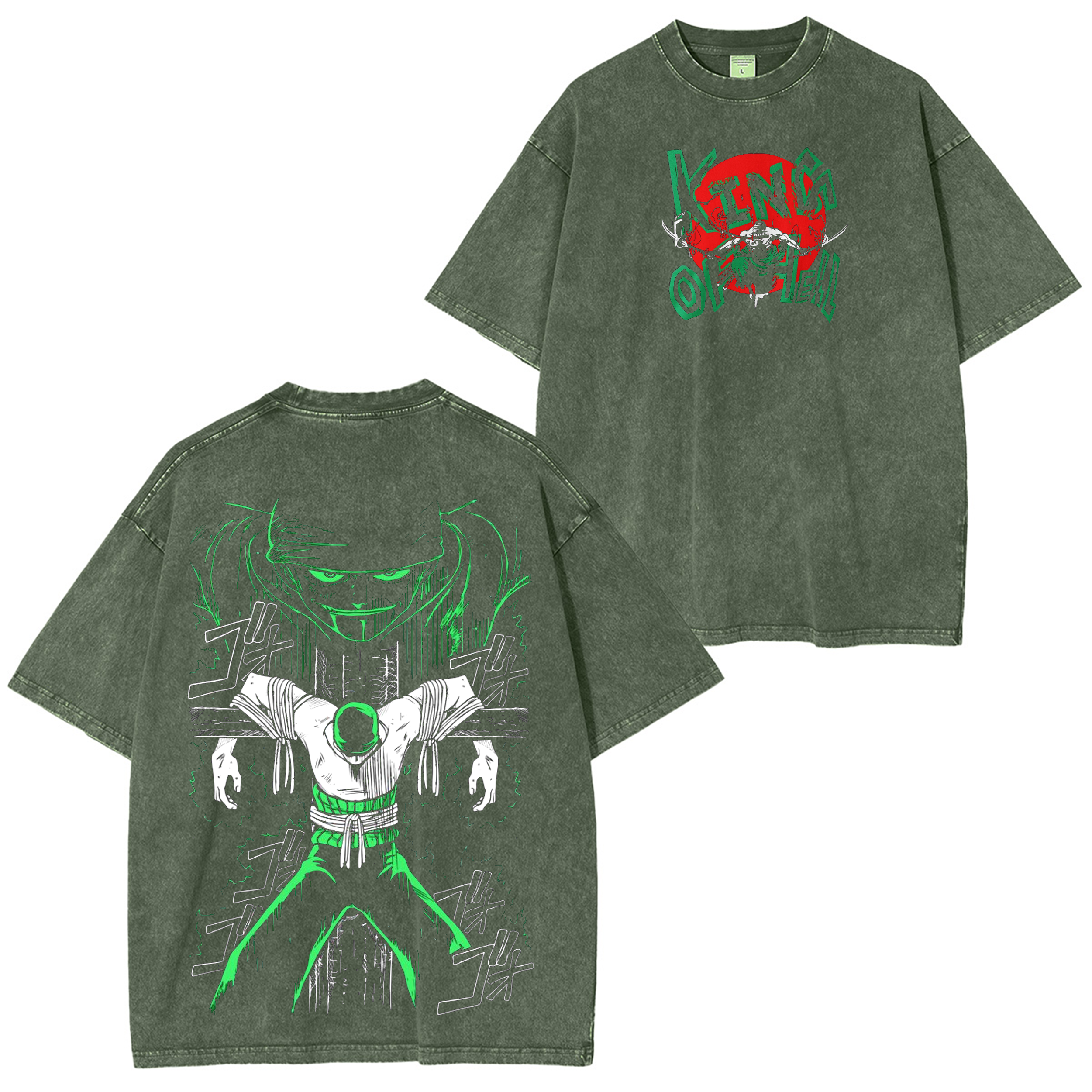 Zoro Roronoa One Piece Luffy Anime Washed T-shirt/Crewneck/Hoodie