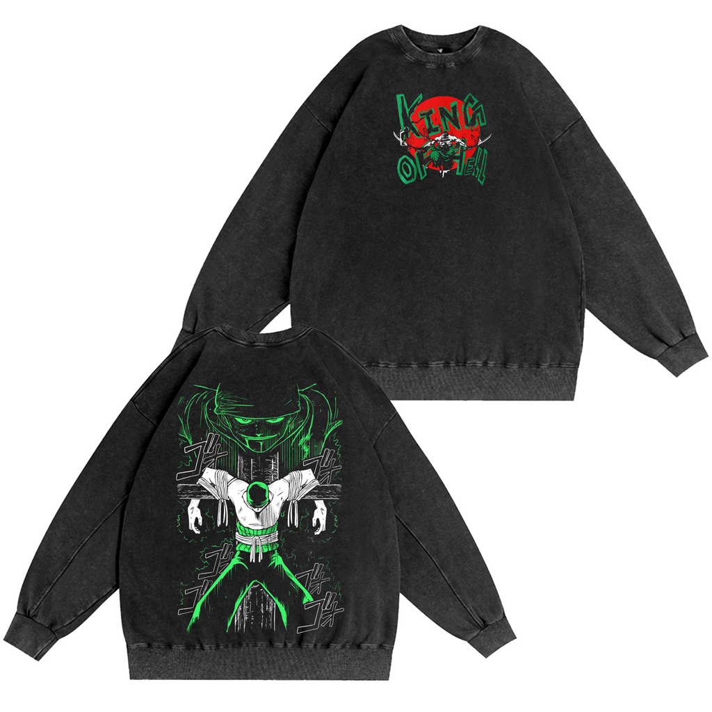 Zoro Roronoa One Piece Luffy Anime Washed T-shirt/Crewneck/Hoodie