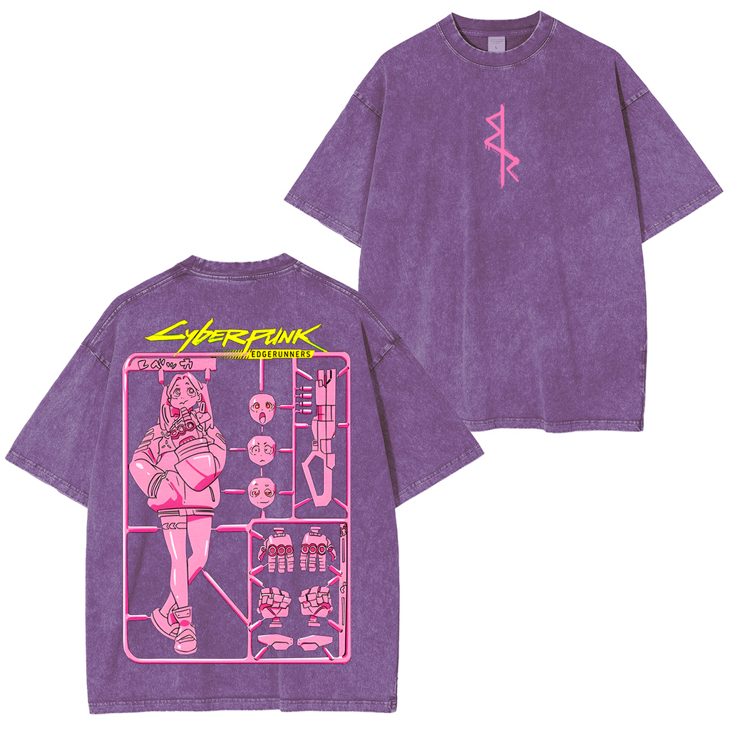 Cyberpunk Edgerunners Anime Unisex Washed T-Shirt