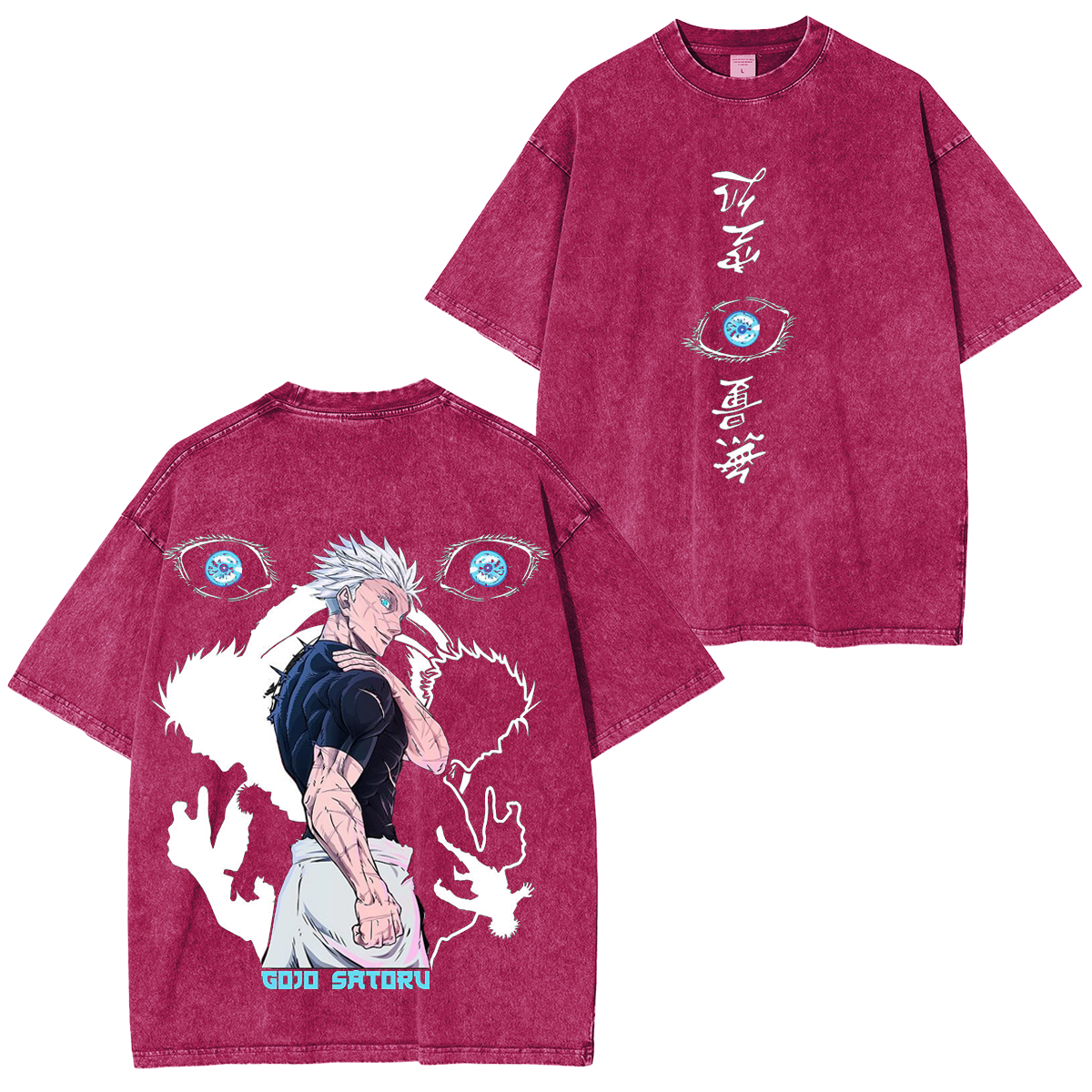 Gojo Six Eyes Limitless Vintage ,Jujutsu Kaisen Anime Unisex Washed T-Shirt