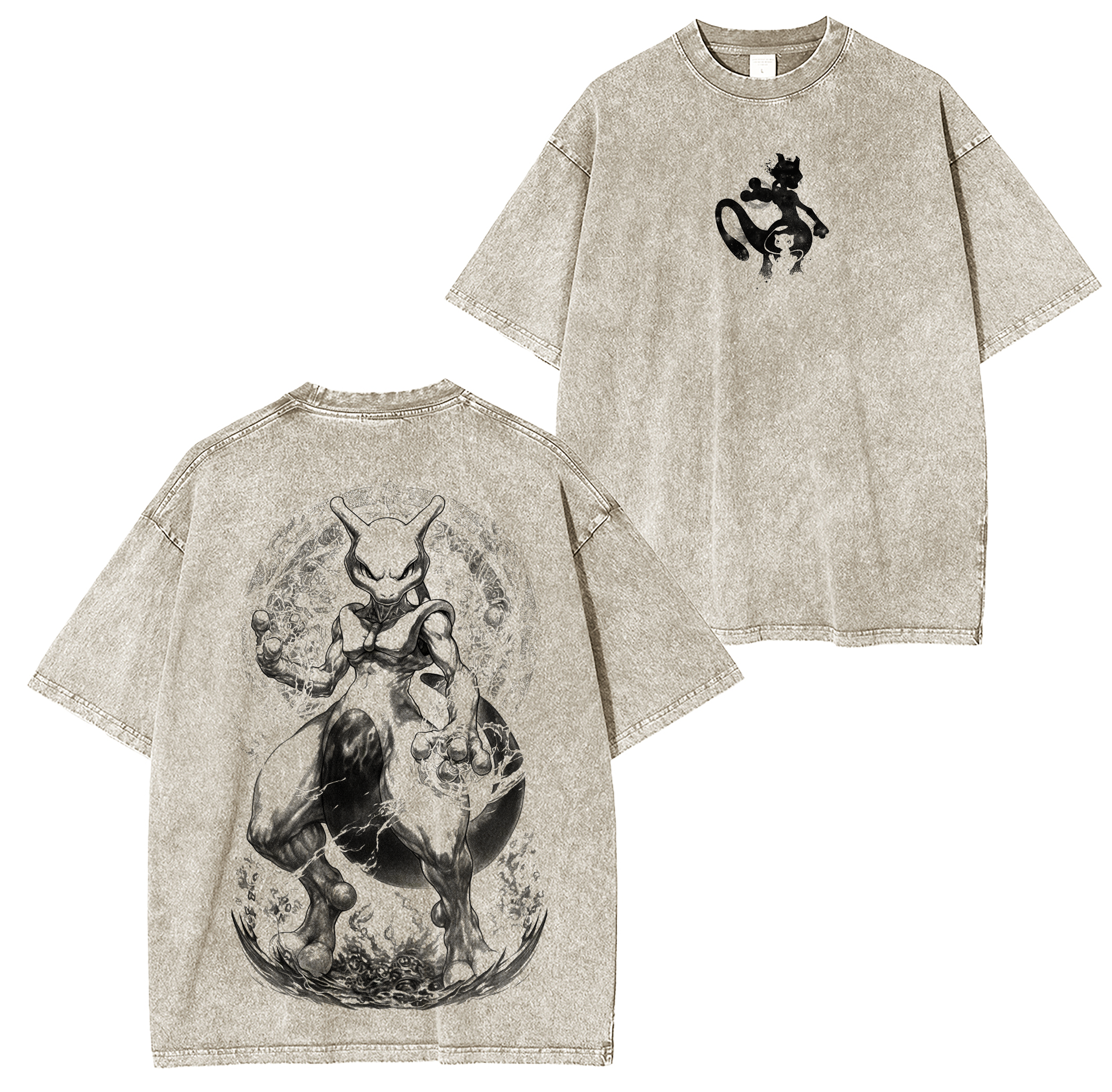 Mewtwo Psychic X PKM Legend Vintage Washed T-shirt/Crewneck/Hoodie