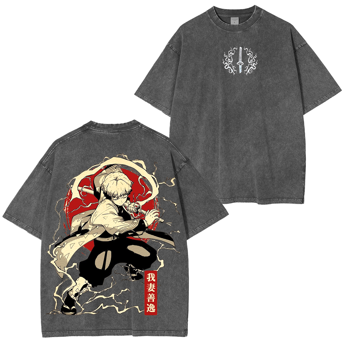 Zenitsu,Demon Slayer Anime Unisex Washed T-Shirt