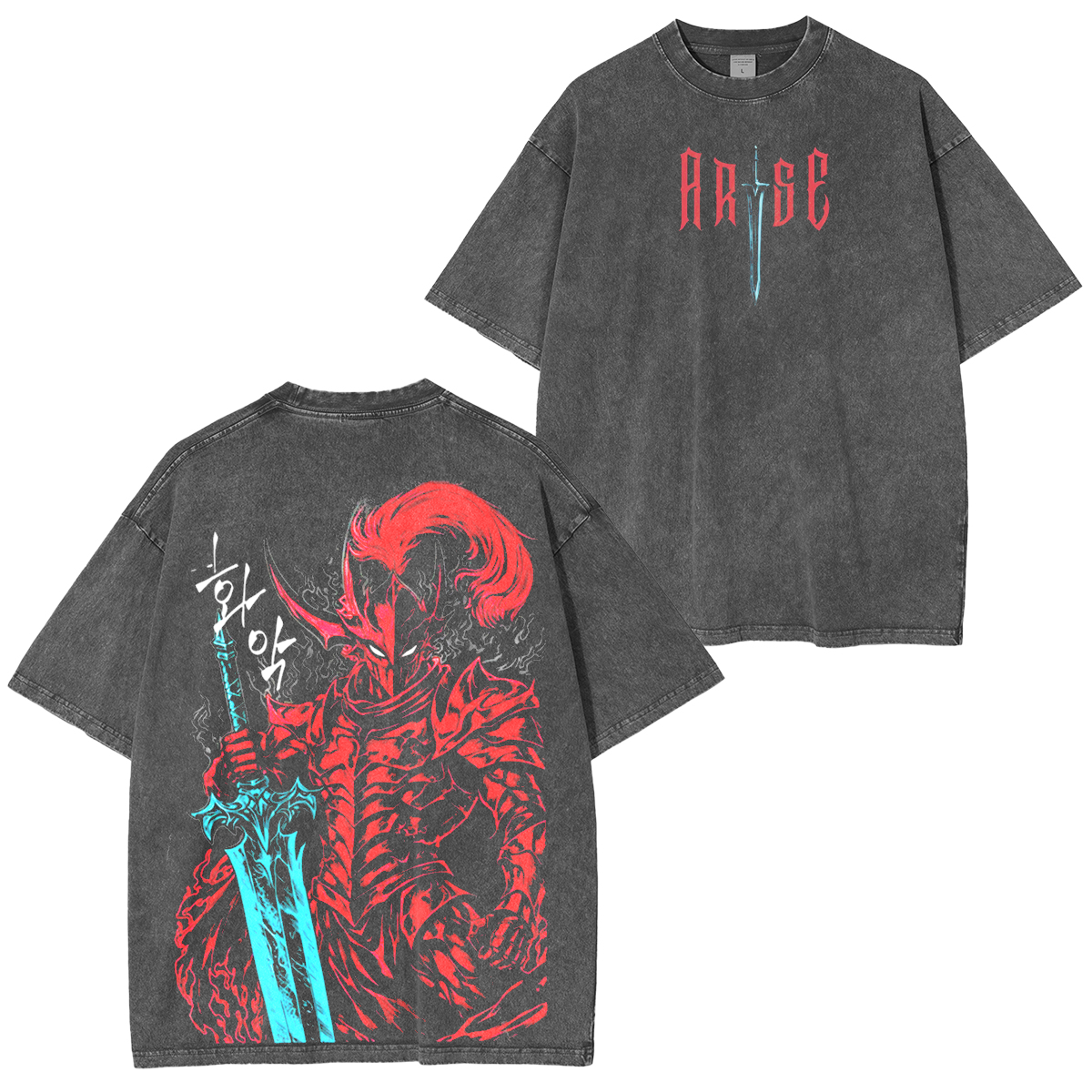 Igris, Vintage Solo Leveling  Anime Washed T-shirt/Crewneck/Hoodie