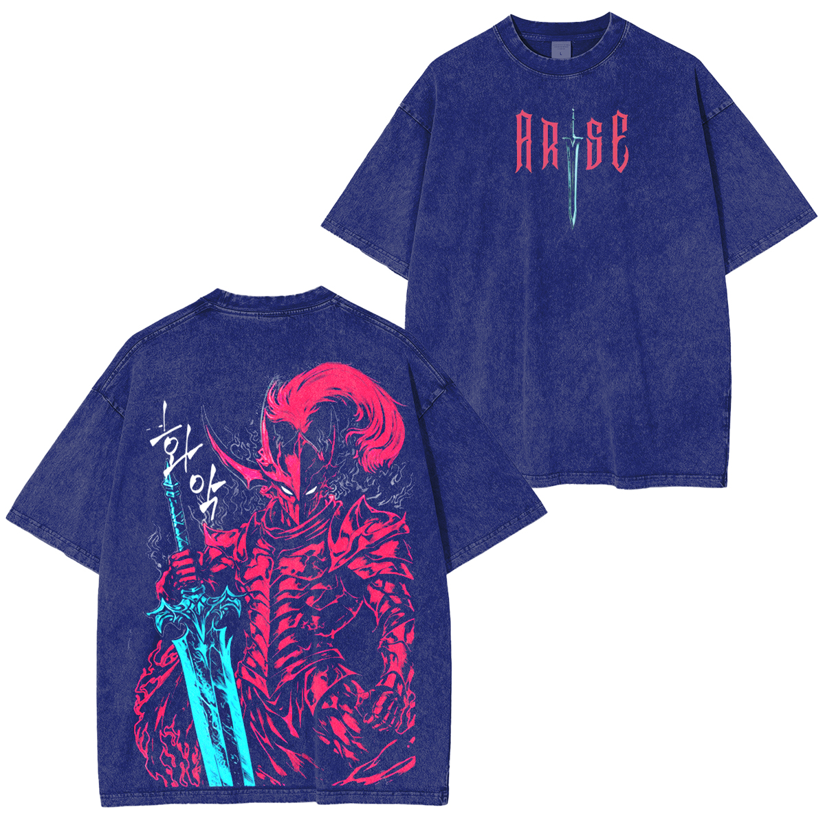 Igris, Vintage Solo Leveling  Anime Washed T-shirt/Crewneck/Hoodie