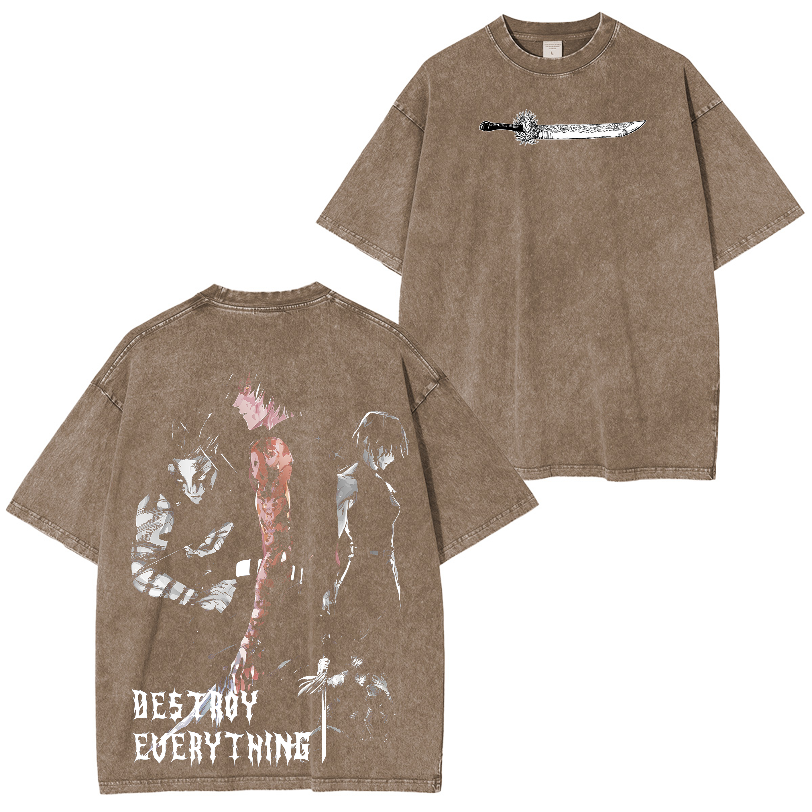 "Maki Zenzin ""Destroy Everything"" Jujutsu Kaisen Anime Washed T-shirt/Crewneck/Hoodie"