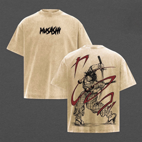 Baki Dou:The Invincible Samurai Anime washed T-shirt/Crewneck/Hoodie