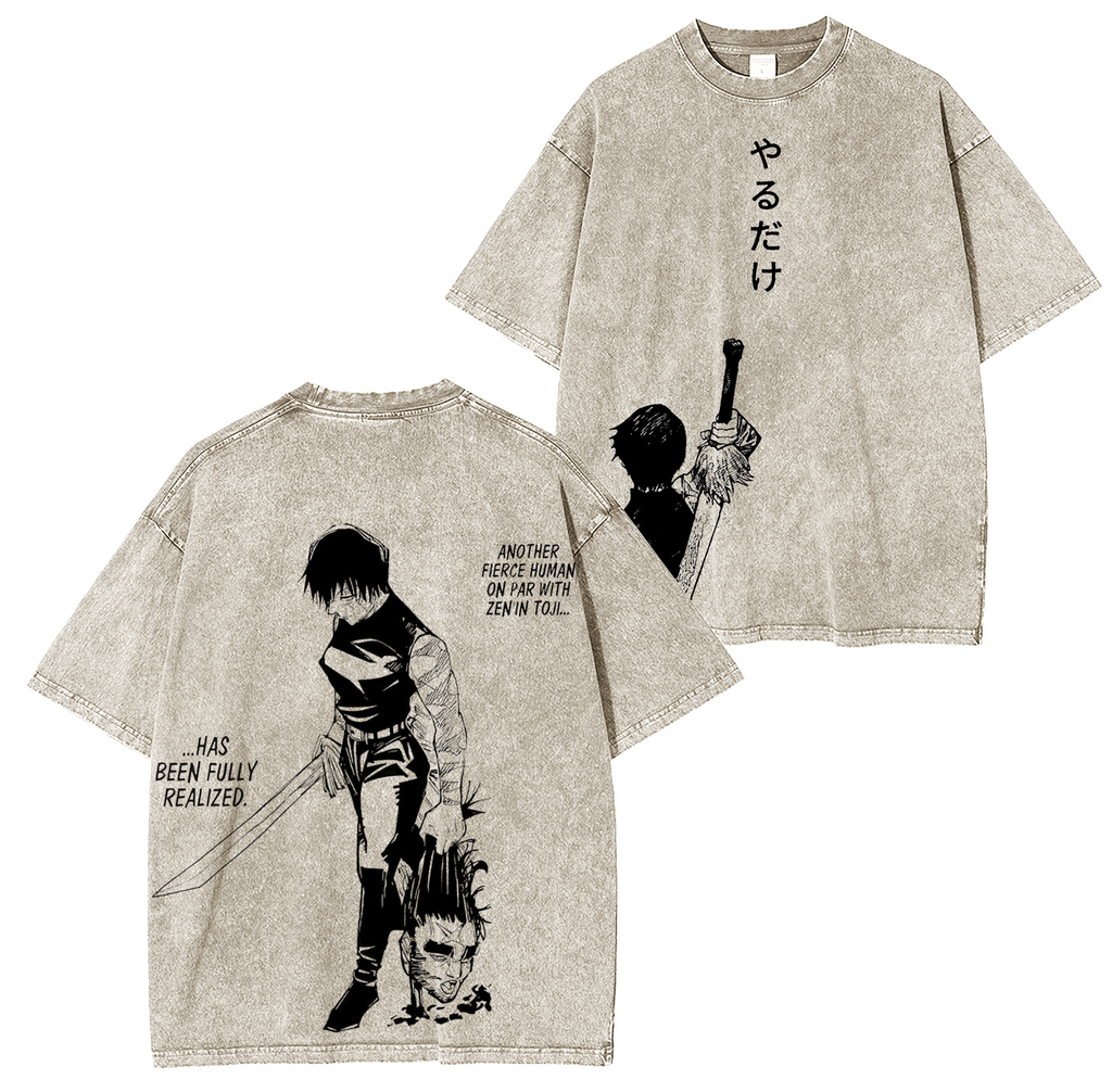 Maki Zenin,Jujutsu Kaisen Season 3 Anime Washed T-shirt/Crewneck/Hoodie