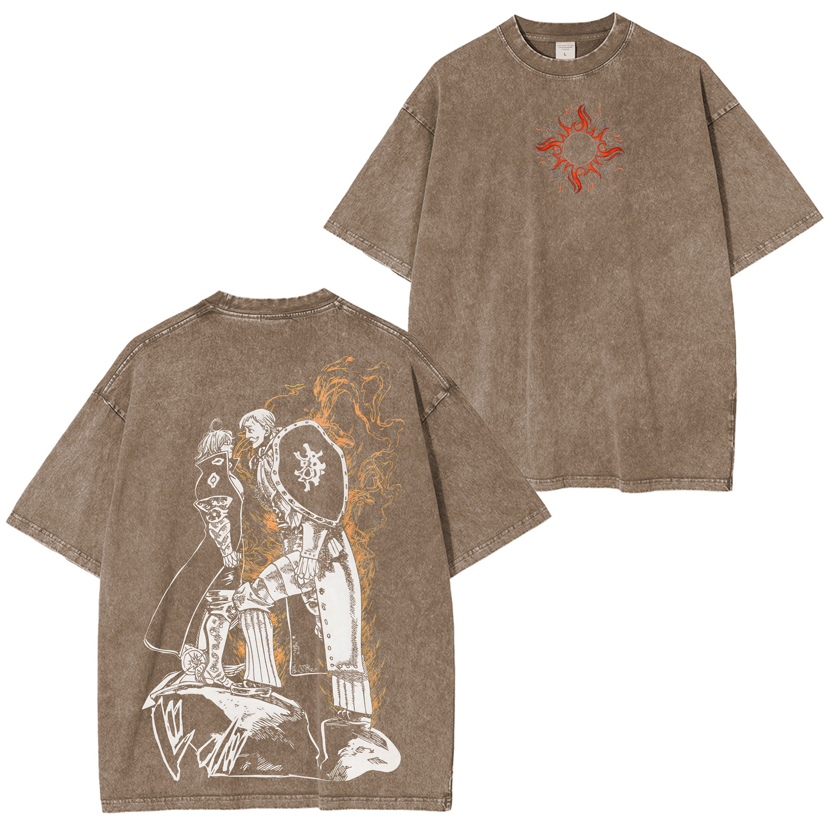 Escanor,The Seven Deadly Sins Oversized Anime Washed T-shirt/Crewneck/Hoodie