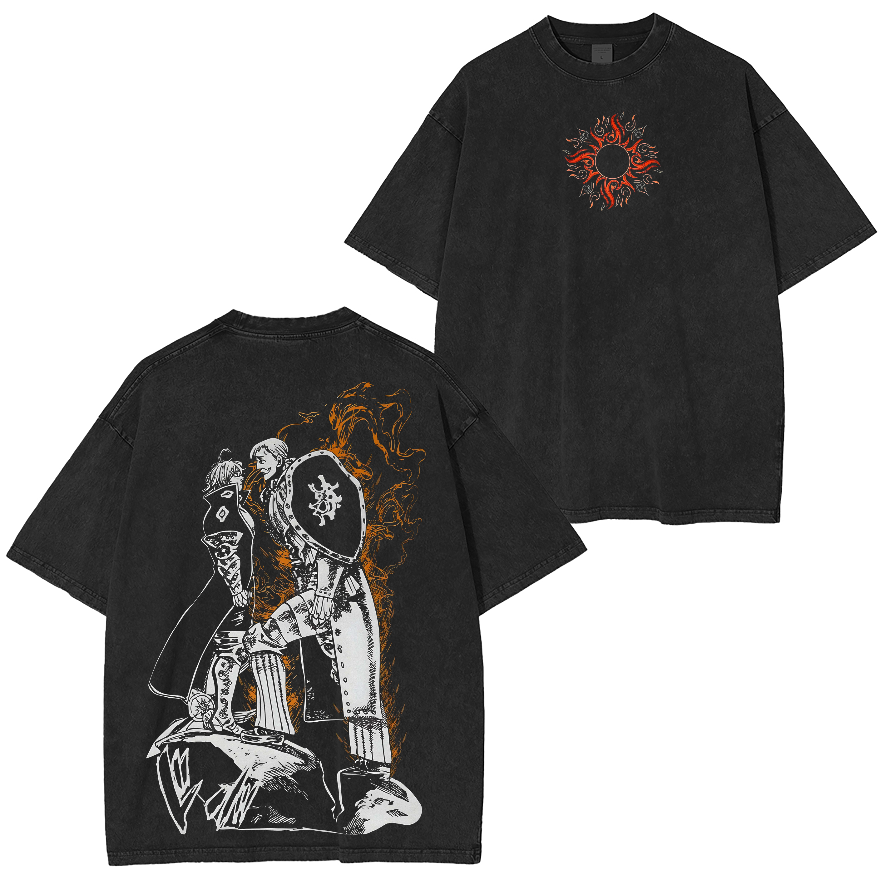 Escanor,The Seven Deadly Sins Oversized Anime Washed T-shirt/Crewneck/Hoodie