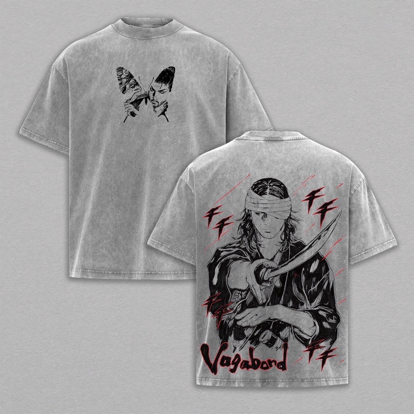 Miyamoto Musashi, Vagabond Anime Washed T-shirt/Crewneck/Hoodie