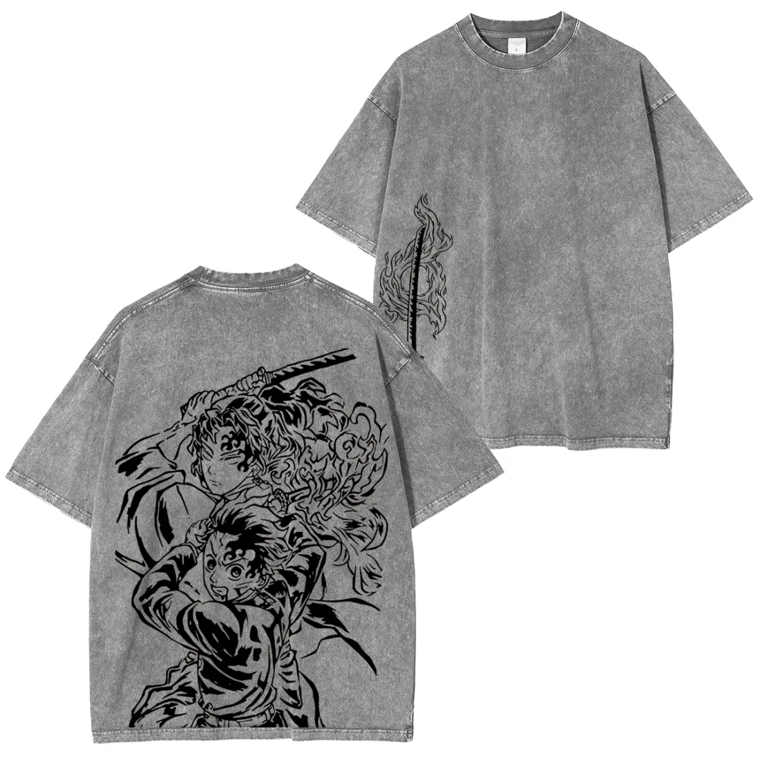 Tanjiro Demon Slayer Anime Unisex Washed T-Shirt