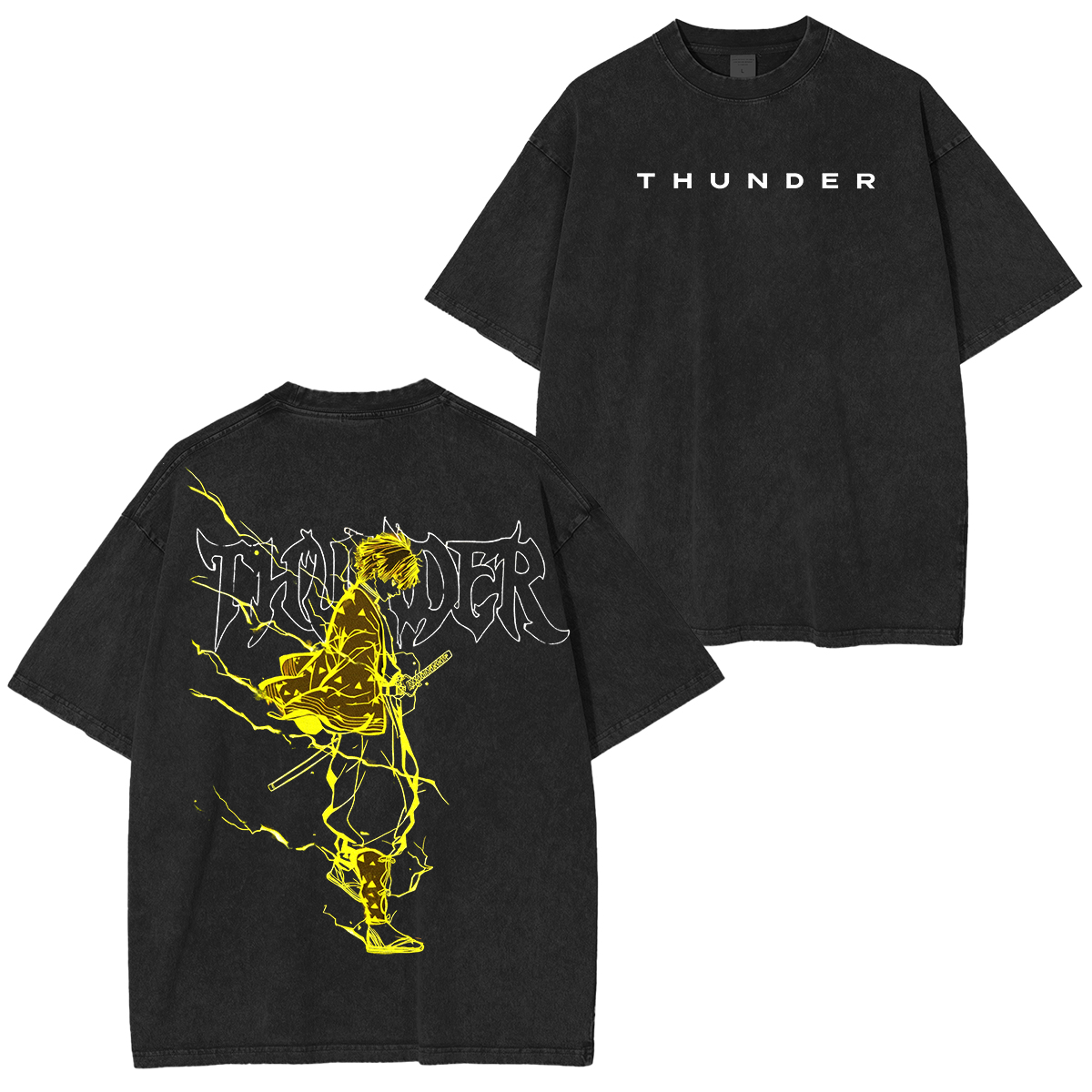 Zenitsu Thunderclap,Demon Slayer Anime Unisex Washed T-Shirt