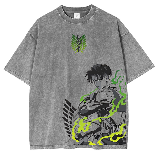 Attack on Titan Anime Unisex Washed T-Shirt