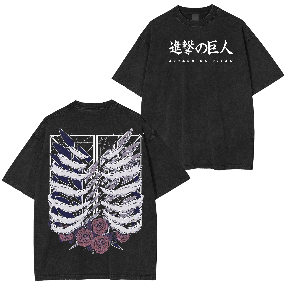 Attack on Titan Anime Unisex Washed T-Shirt