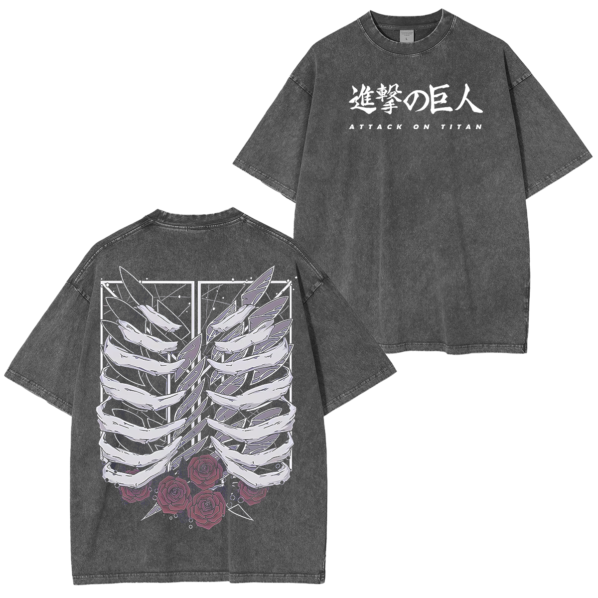 Attack on Titan Anime Unisex Washed T-Shirt