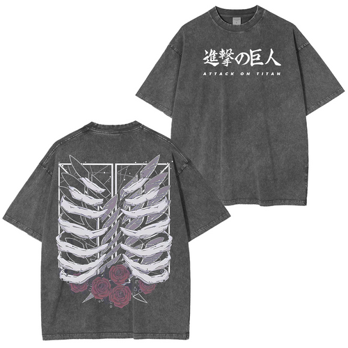 Attack on Titan Anime Unisex Washed T-Shirt