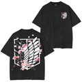 Attack on Titan Anime Unisex Washed T-Shirt
