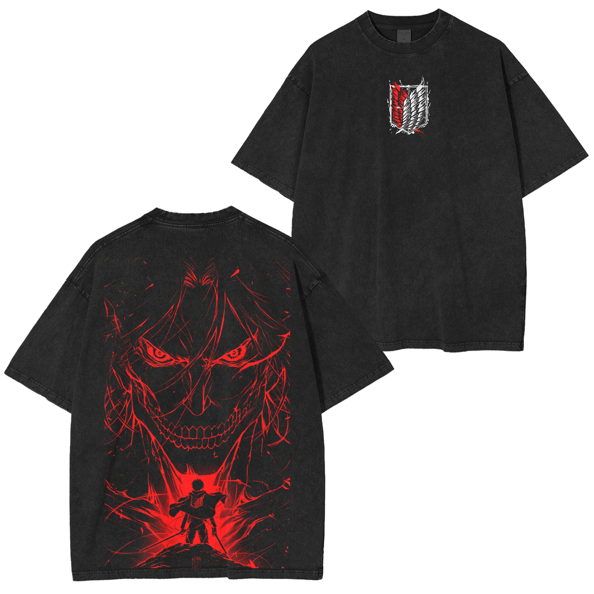 Eren Yeager,Attack on Titan Anime Unisex Washed T-Shirt