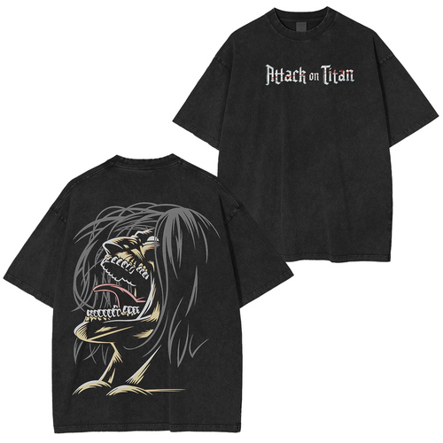Attack on Titan  Anime Unisex Washed T-Shirt