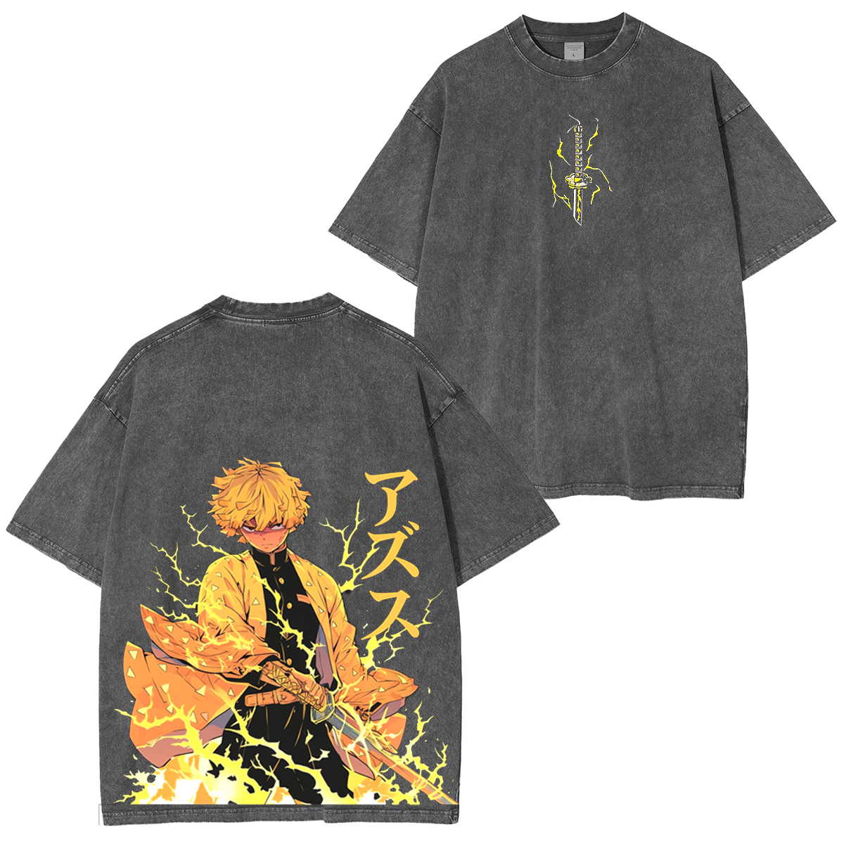 Zenitsu Agatsuma,Demon Slaye Anime Unisex Washed T-Shirt