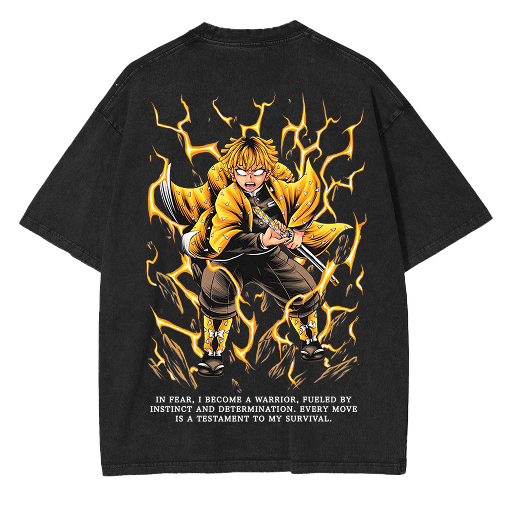 Zenitsu ,Demon Slayer Anime Unisex Washed T-Shirt