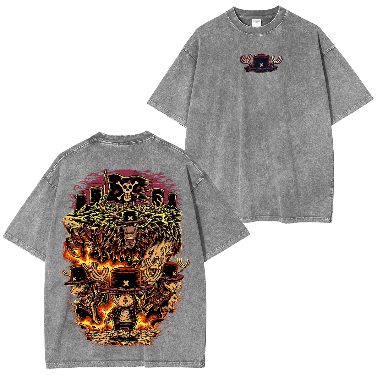 One Piece Anime Unisex Washed T-Shirt
