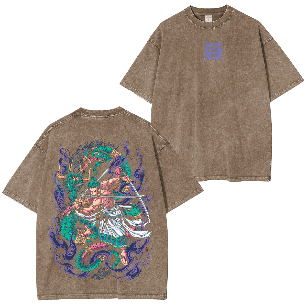 Zoro,One Piece Anime Unisex Washed T-Shirt