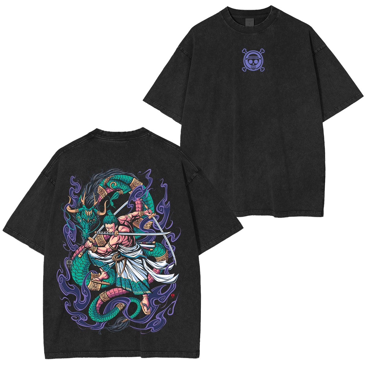 Zoro,One Piece Anime Unisex Washed T-Shirt