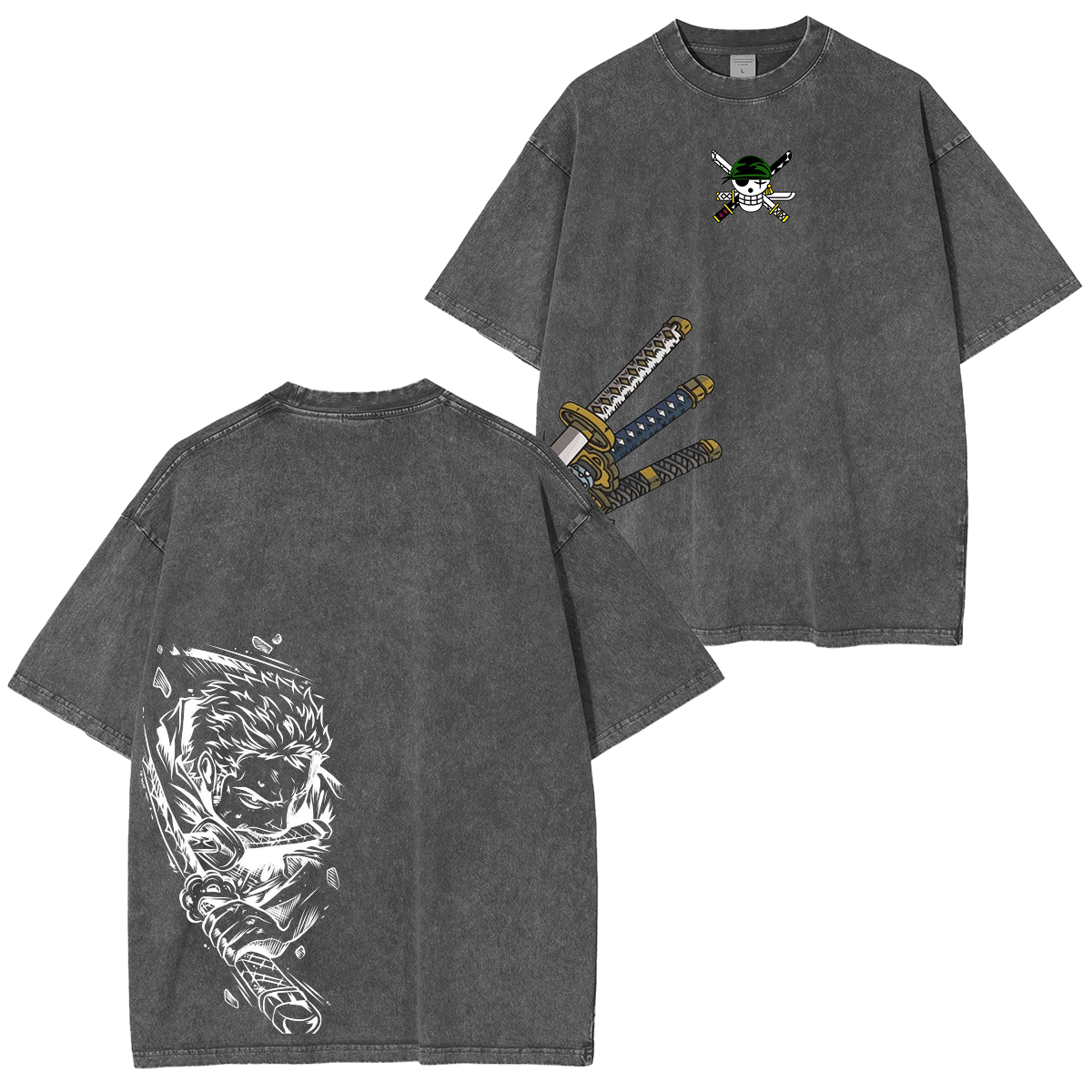 Roronoa Zoro,One Piece Anime Unisex Washed T-Shirt