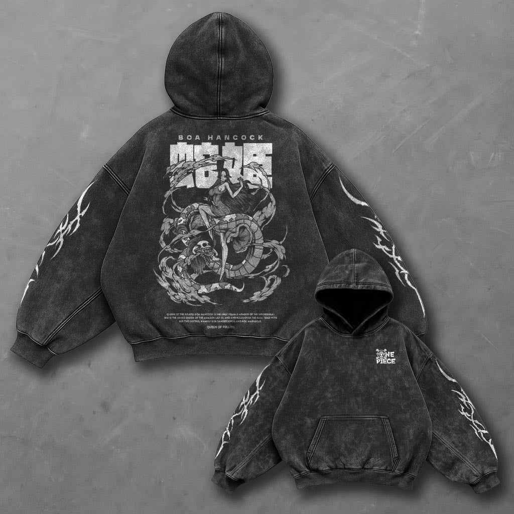 One Piece Classic Oversized Black Anime Hoodie