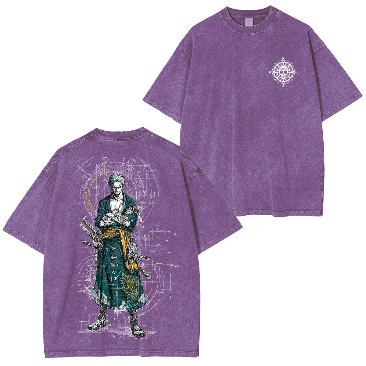 Zoro One Piece Unisex Washed T-Shirt