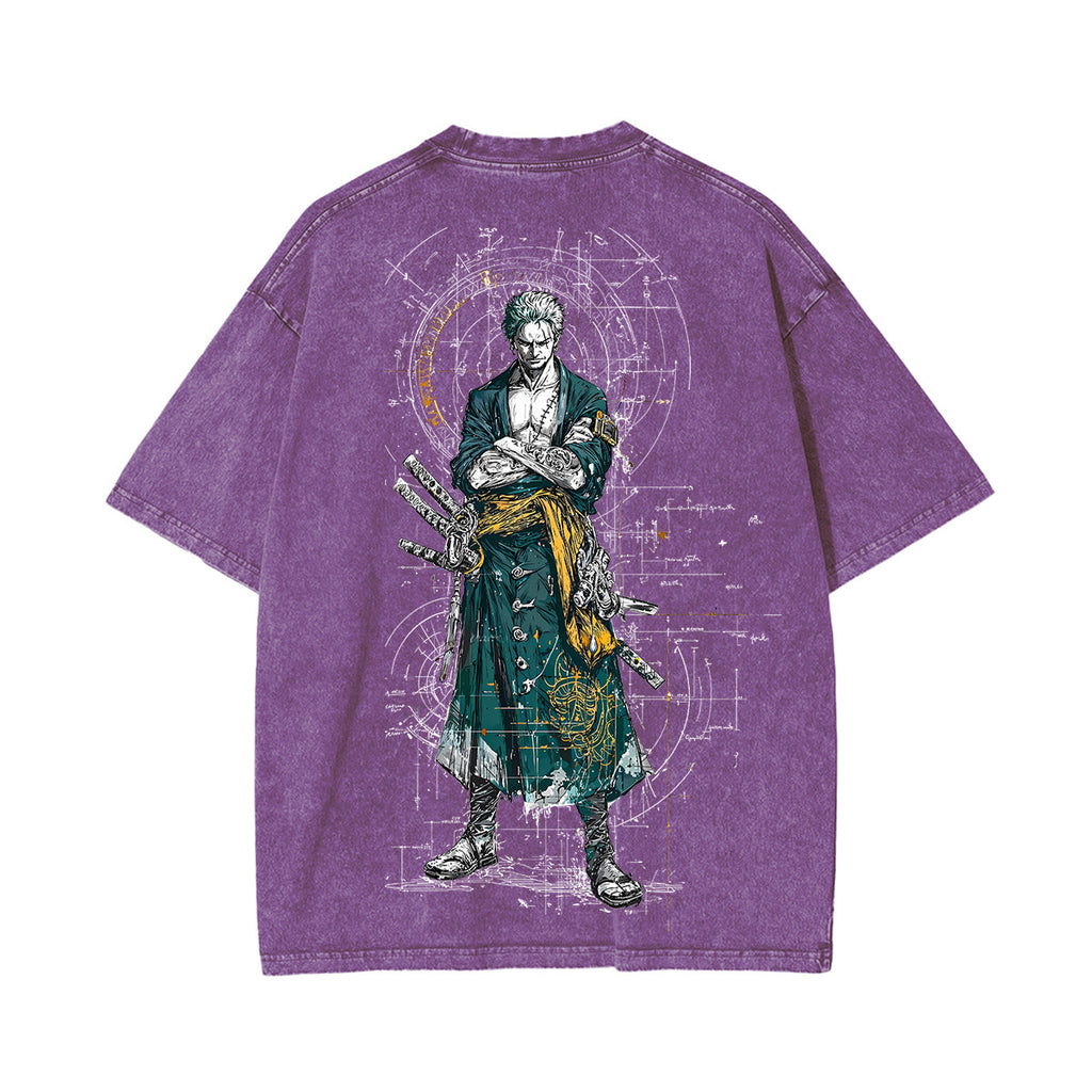 Zoro One Piece Unisex Washed T-Shirt