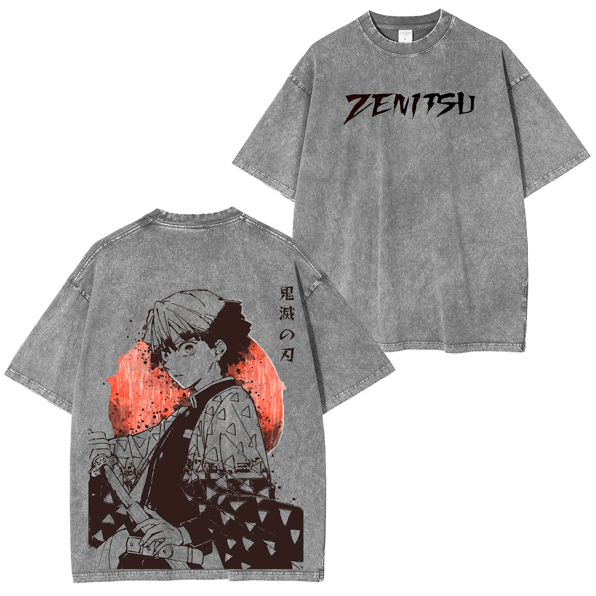 Zenitsu, Demon Slayer Anime Washed T-Shirt