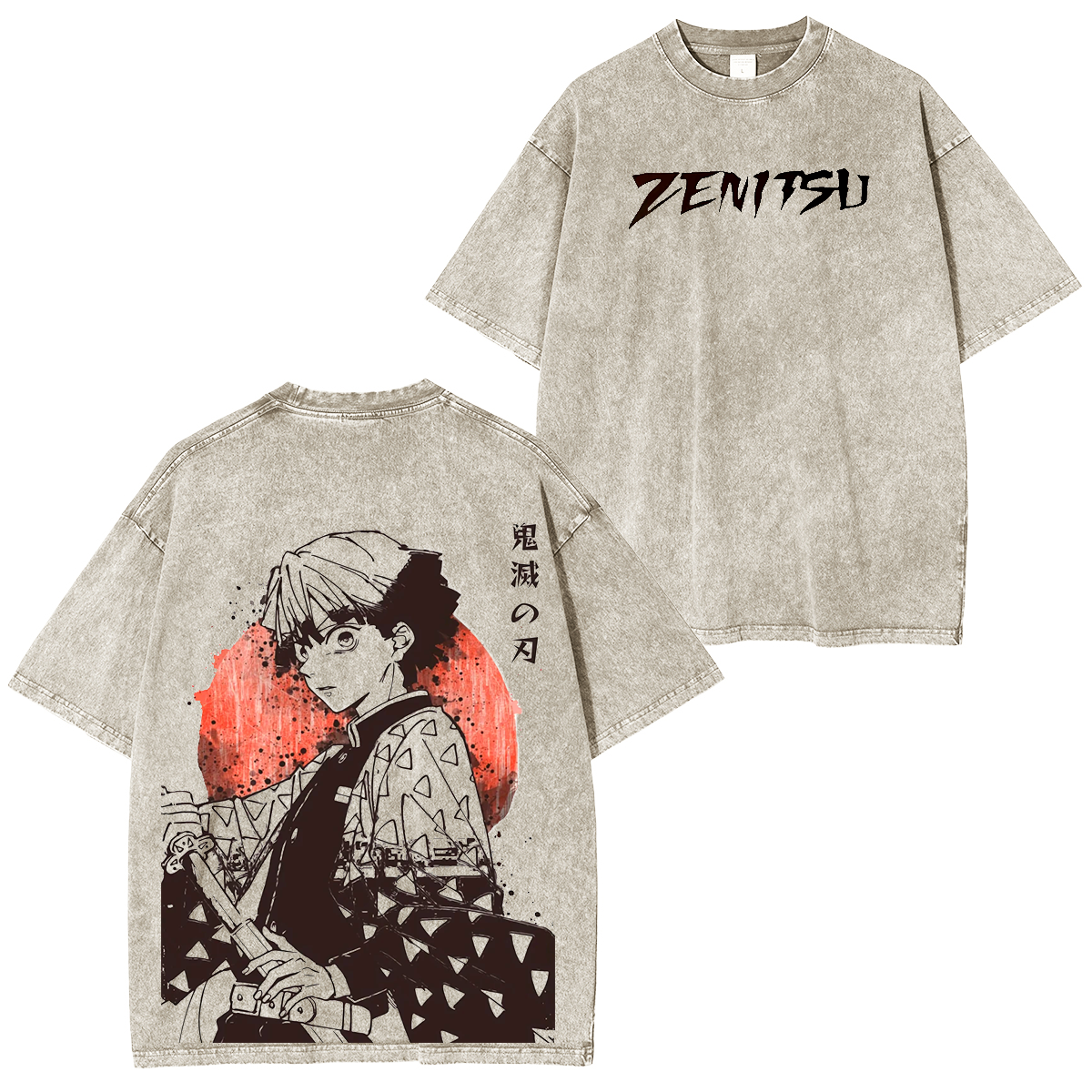 Zenitsu, Demon Slayer Anime Washed T-Shirt