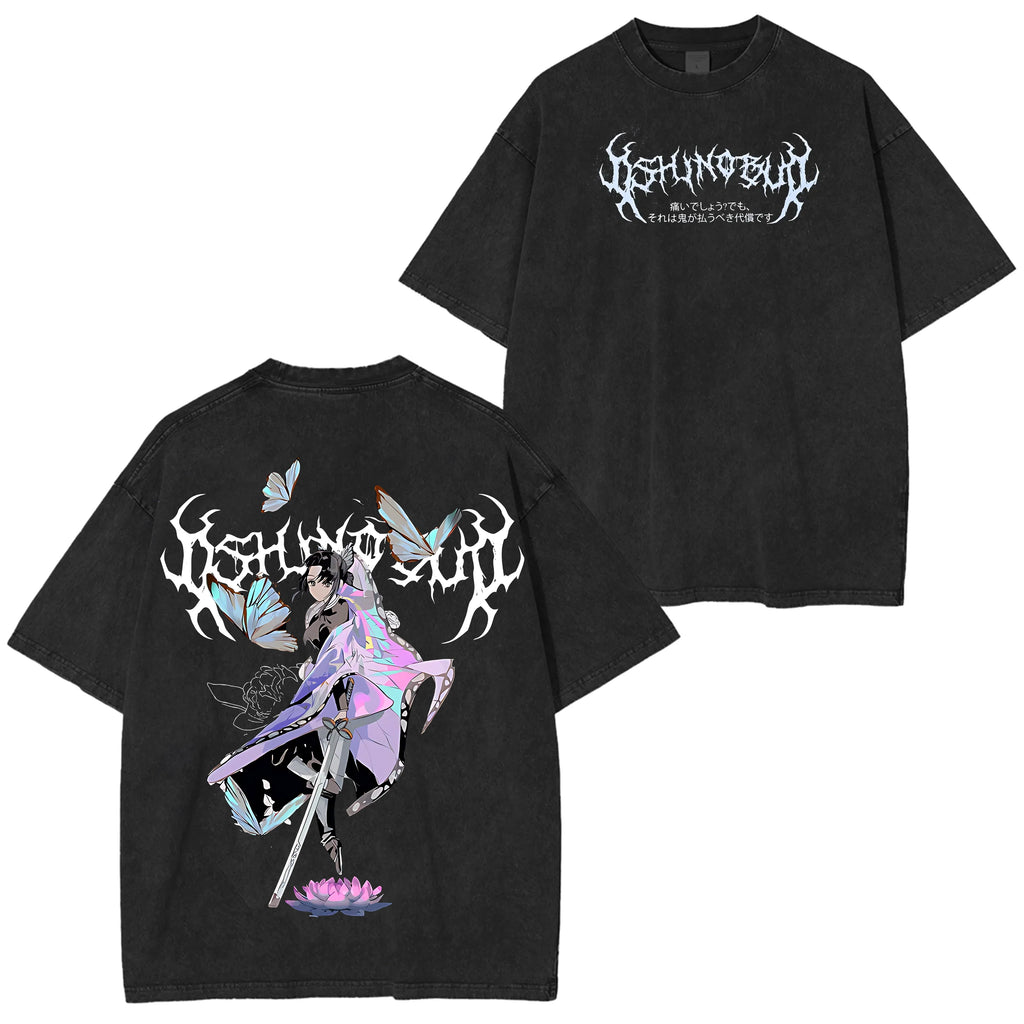 Demon Slayer Kimetsu no Yaiba Anime Double Printed Washed Tee
