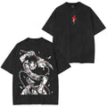 The Sorcerer Killer "Toji Fushiguro" Jujutsu Kaisen Anime Manga Acid Washed Lightweight Oversized Heavyweight Cotton T-Shirts