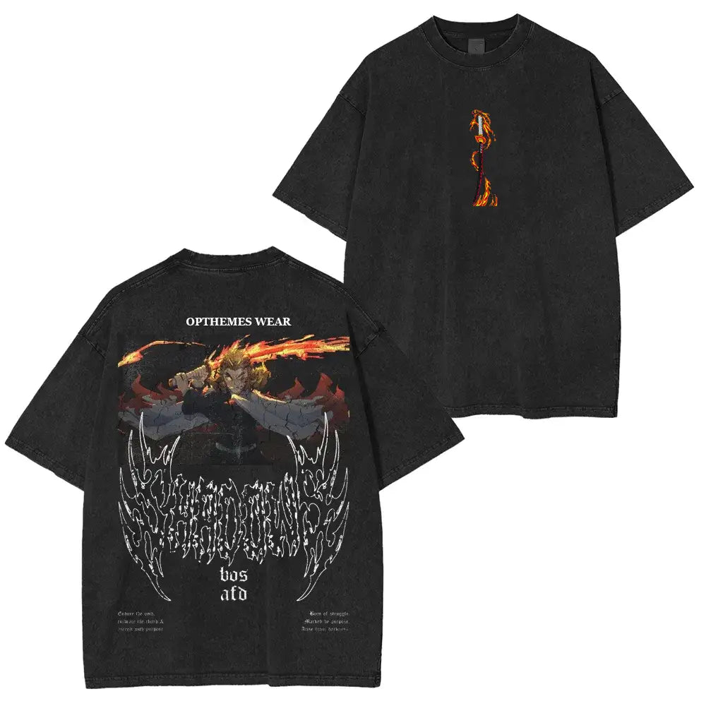 Demon Slayer 'Rengoku' Unisex Washed T-Shirt