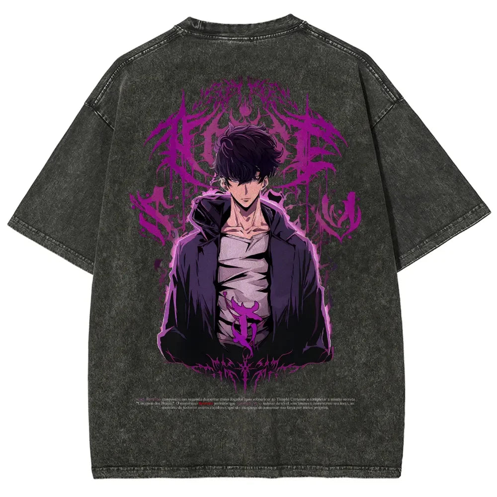 Solo-Leveling Unisex Fit Washed T-Shirt 2503012789
