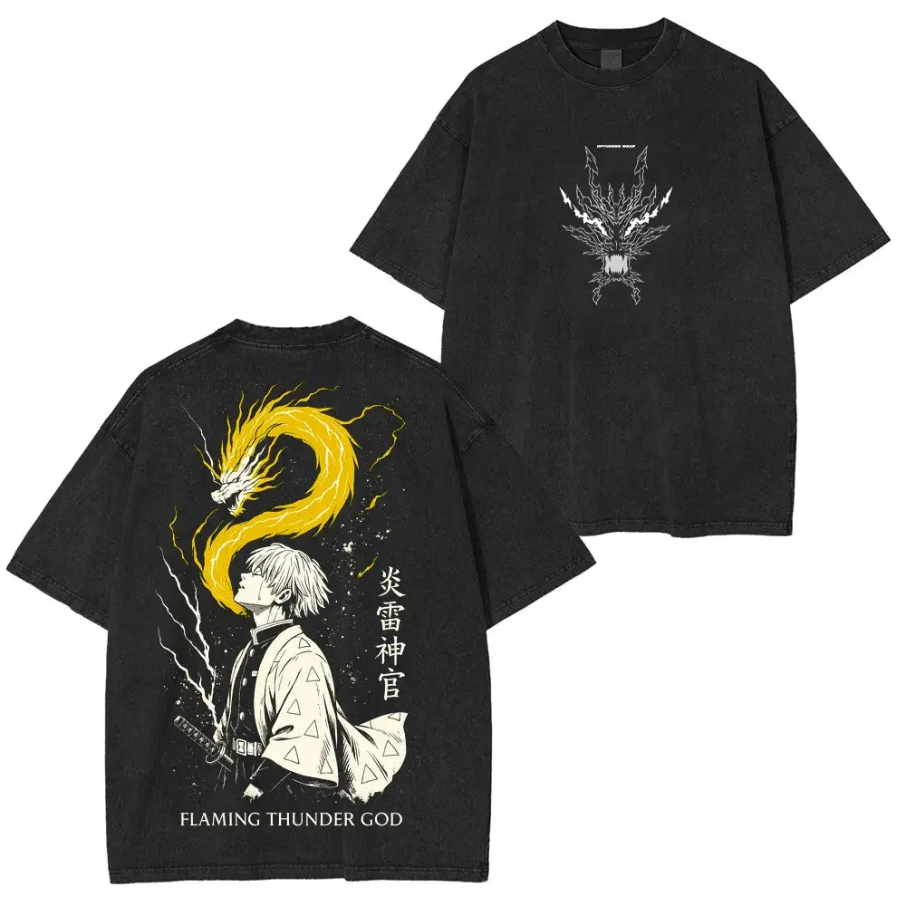 Zenitsu Agatsuma-Demon Slayer Unisex Washed T-Shirt